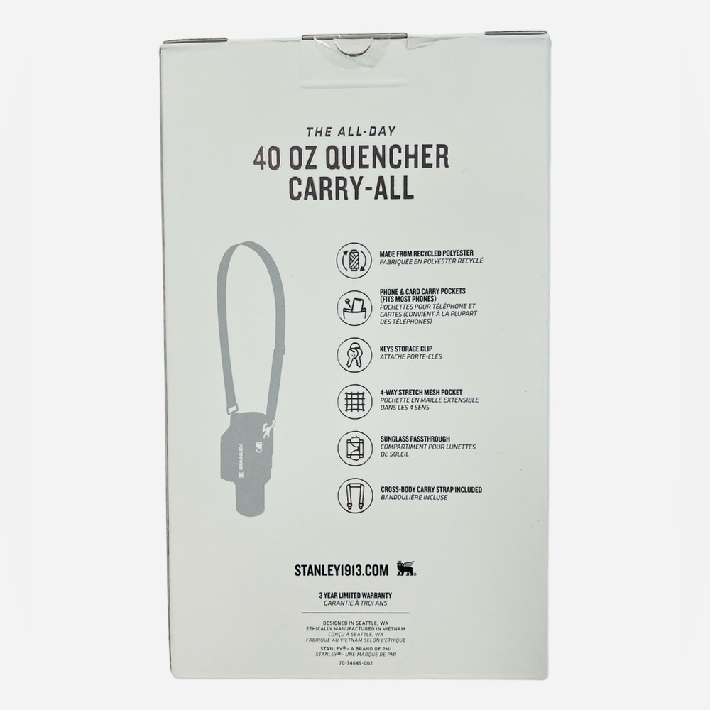 Stanley All Day 40 oz Quencher Carry-All | Crossbody Bag w/Phone Pocket Cream - Picture 10 of 12